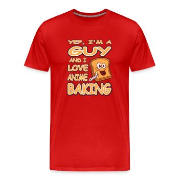 Yep im a guy and i love anime and Baking - Männer Premium Bio T-Shirt - Rot - Vorne - Damien (186cm)