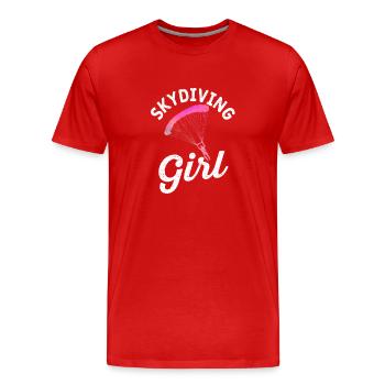 Fallschirmspringen Mädchen Sky Diver Mädchen - Männer Premium Bio T-Shirt - Rot - Vorne - Damien (186cm)