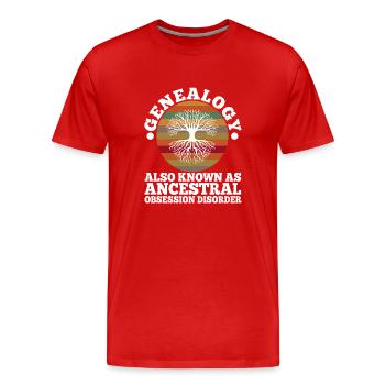 Ancestral obsession disorder - Men's Premium Organic T-Shirt - red - Front - Damien (186cm)
