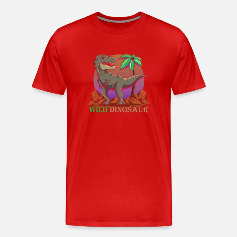 Dino - Männer Premium Bio T-Shirt - Rot