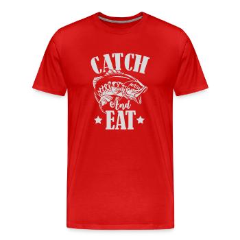 Catch Fish - Männer Premium Bio T-Shirt - Rot - Vorne - Damien (186cm)