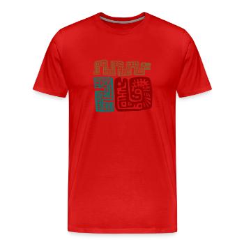 Calendario Azteca Mexican Heritage Maya Aztec - T-shirt bio Premium Homme - rouge - Devant - Damien (186cm)