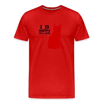 Vietnamesisches Neujahr Katze 2023 I Geschenk - Männer Premium Bio T-Shirt - Rot - Vorne - Damien (186cm)
