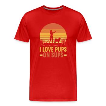 SUP Paddle Board Paddleboard - T-shirt bio Premium Homme - rouge - Devant - Damien (186cm)