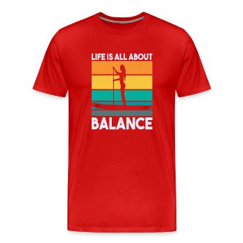 SUP Paddle Board Paddleboard - T-shirt bio Premium Homme - rouge - Devant - Damien (186cm)