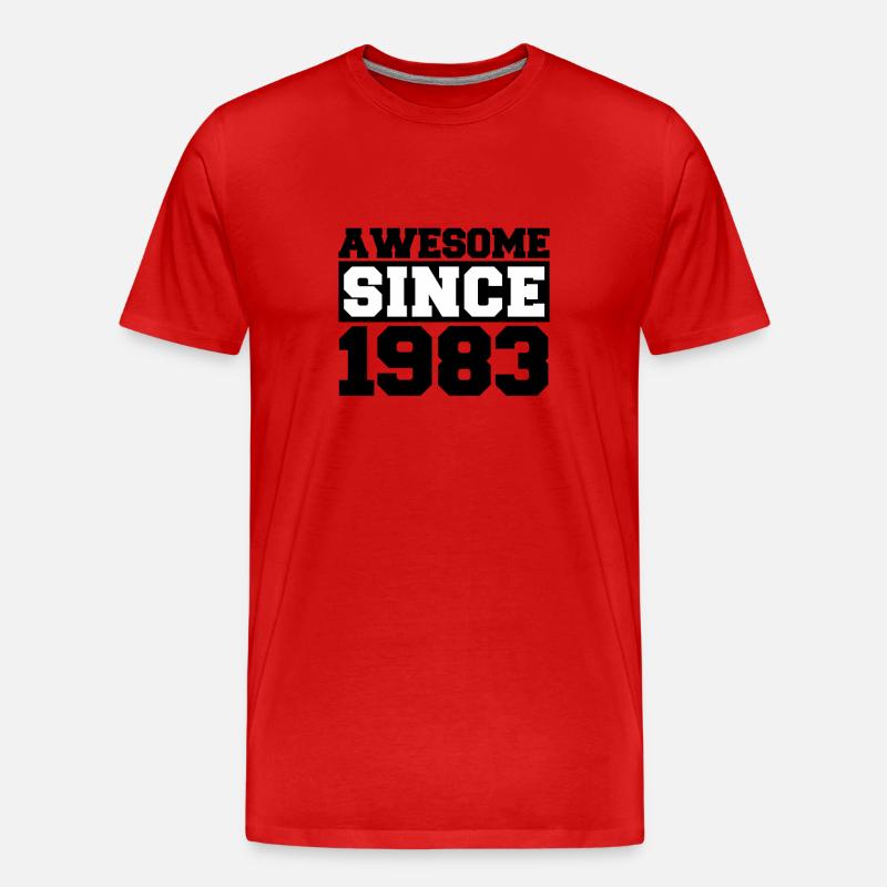 Awesome since 1983 - Männer Premium Bio T-Shirt - Rot