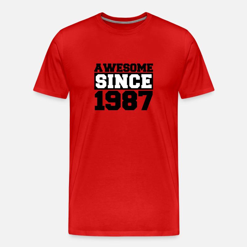 Awesome since 1987 - Männer Premium Bio T-Shirt - Rot