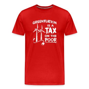L’inflation verte est une taxe pour les pauvres Vert - T-shirt bio Premium Homme - rouge - Devant - Damien (186cm)