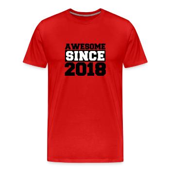 Awesome since 2018 - Men's Premium Organic T-Shirt - red - Front - Damien (186cm)