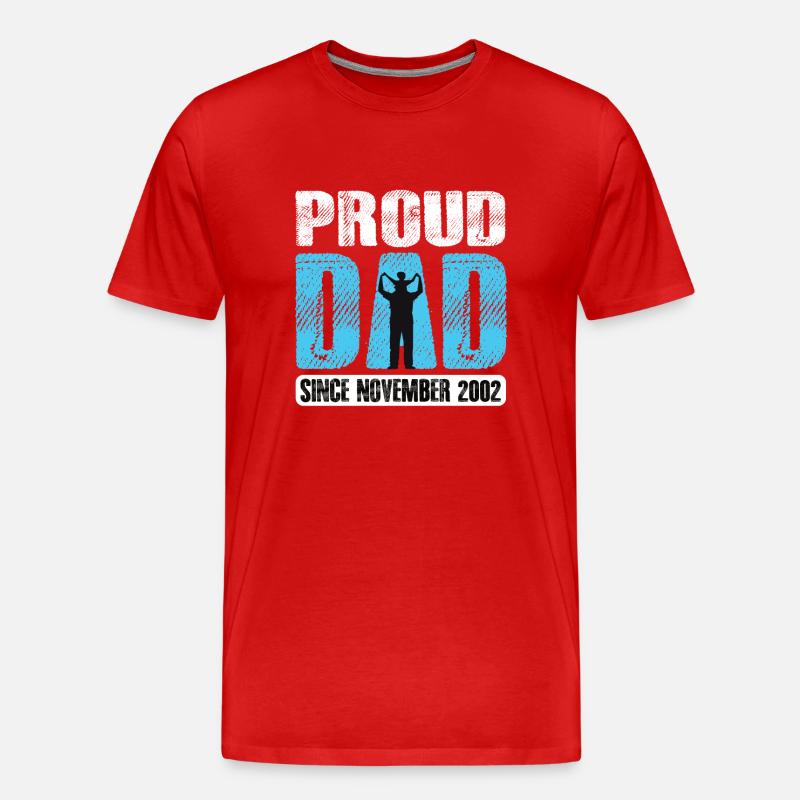 Proud Dad Since November 2002 - Männer Premium Bio T-Shirt - Rot