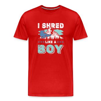 snowboarding junge - Männer Premium Bio T-Shirt - Rot - Vorne - Damien (186cm)