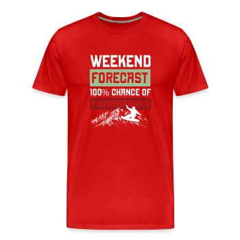 snowboarding wochenende - Männer Premium Bio T-Shirt - Rot - Vorne - Damien (186cm)