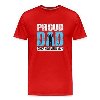 Proud Dad Since November 1977 - Männer Premium Bio T-Shirt - Rot - Vorne - Damien (186cm)