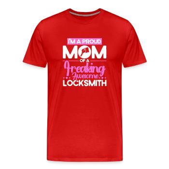 Serrurier Crochetage de serrure Serrurier Employé Serrurier - T-shirt bio Premium Homme - rouge - Devant - Damien (186cm)