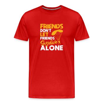 Drôle de parachutisme Des amis quittent des amis - T-shirt bio Premium Homme - rouge - Devant - Damien (186cm)