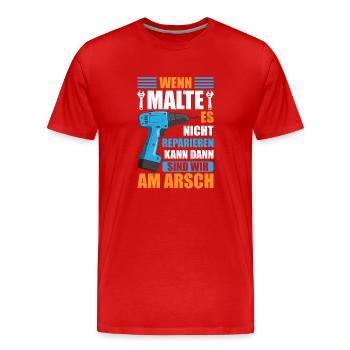 Malte Vorname Name Geburtstag Reparieren - Männer Premium Bio T-Shirt - Rot - Vorne - Damien (186cm)