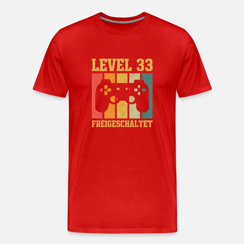 Level 33 freigeschaltet - Männer Premium Bio T-Shirt - Rot