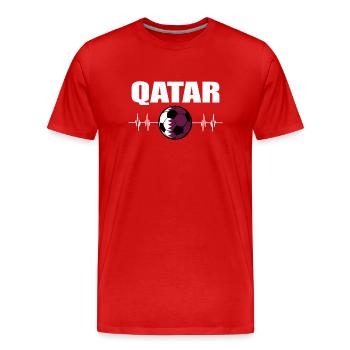 Qatar Football - Men's Premium Organic T-Shirt - red - Front - Damien (186cm)