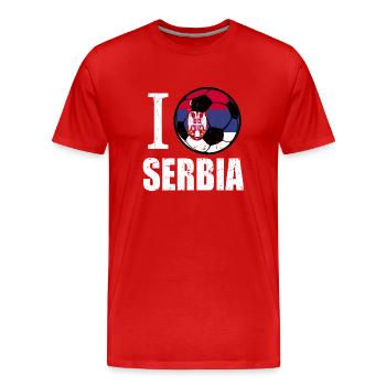 Serbien Fußball - Männer Premium Bio T-Shirt - Rot - Vorne - Damien (186cm)