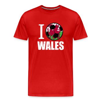 Wales Football - Men's Premium Organic T-Shirt - red - Front - Damien (186cm)