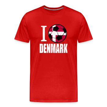 Danemark Football - T-shirt bio Premium Homme - rouge - Devant - Damien (186cm)