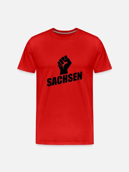 Sachsen Faust logo - Männer Premium Bio T-Shirt - Rot