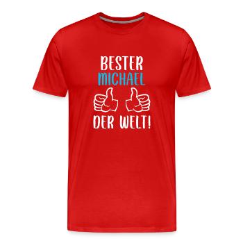 Michael Vorname Name Geburtstag - Männer Premium Bio T-Shirt - Rot - Vorne - Damien (186cm)