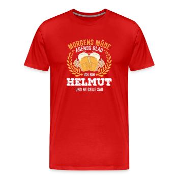 Helmut Vorname Name Geburtstag Bier saufen - Männer Premium Bio T-Shirt - Rot - Vorne - Damien (186cm)