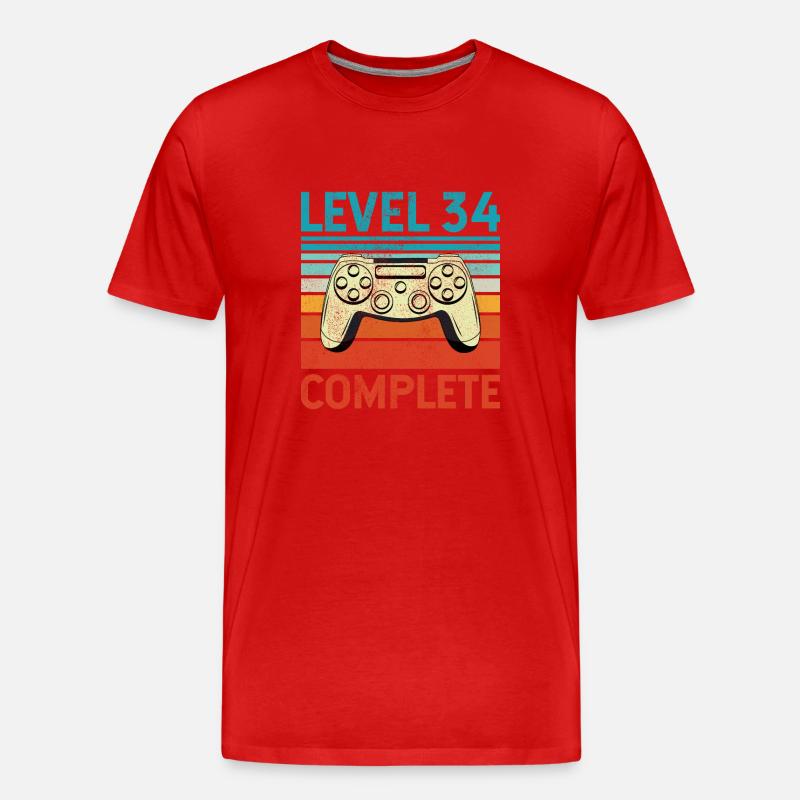 Level 34 Complete - Männer Premium Bio T-Shirt - Rot