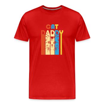 Vintage Daddy CAT - Men's Premium Organic T-Shirt - red - Front - Damien (186cm)