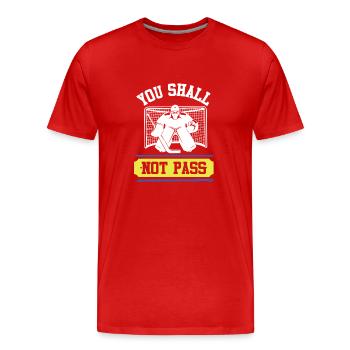 Gardien de but de hockey sur glace - T-shirt bio Premium Homme - rouge - Devant - Damien (186cm)
