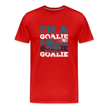 Club des gardiens de but de hockey sur glace - T-shirt bio Premium Homme - rouge - Devant - Damien (186cm)