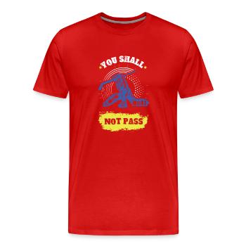 Gardien de but sportif de hockey sur glace - T-shirt bio Premium Homme - rouge - Devant - Damien (186cm)
