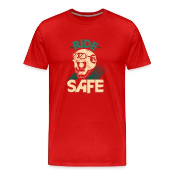 Motorcycle Ride - Men's Premium Organic T-Shirt - red - Front - Damien (186cm)