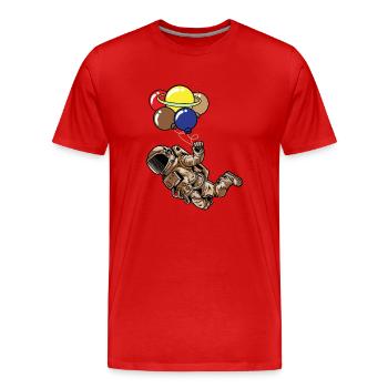 Spaceman Moon Planets Astronaute Space Balloons - T-shirt bio Premium Homme - rouge - Devant - Damien (186cm)