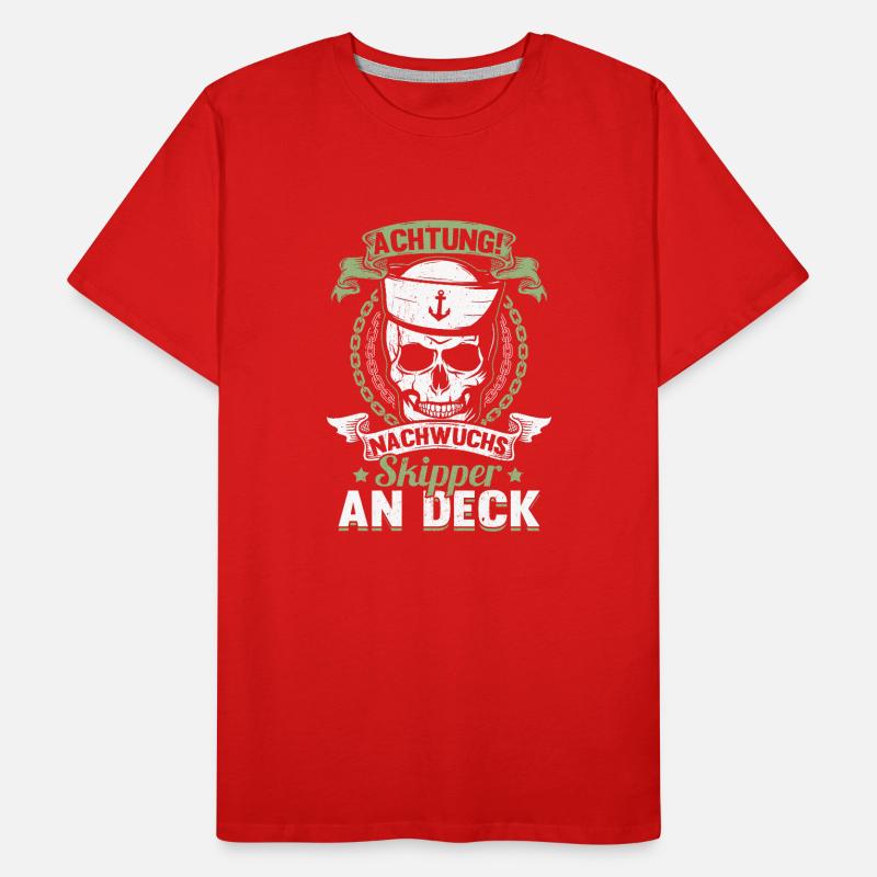 Nachwuchs Skipper segelschule Ostsee Helgoland Männer Premium Bio T-Shirt