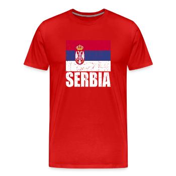 Serbien Fahne - Männer Premium Bio T-Shirt - Rot - Vorne - Damien (186cm)