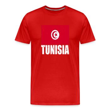 Tunisia Flag - Men's Premium Organic T-Shirt - red - Front - Damien (186cm)