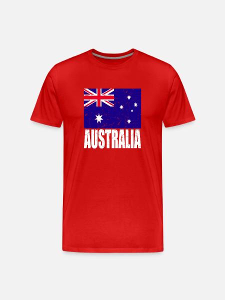 Australien Fahne - Männer Premium Bio T-Shirt - Rot