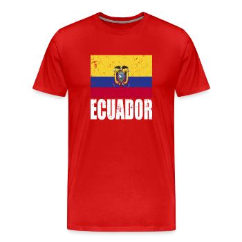 Ecuador Fahne - Männer Premium Bio T-Shirt - Rot - Vorne - Damien (186cm)