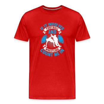 Lutte Lutte Lutteur Lutteur Cadeau de lutteur - T-shirt bio Premium Homme - rouge - Devant - Damien (186cm)