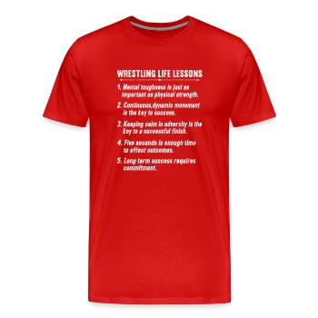 Lutte Lutte Lutteur Lutteur Cadeau de lutteur - T-shirt bio Premium Homme - rouge - Devant - Damien (186cm)