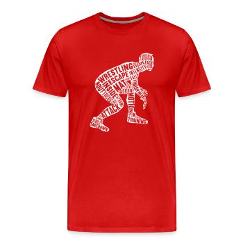 Lutte Lutte Lutteur Lutteur Cadeau de lutteur - T-shirt bio Premium Homme - rouge - Devant - Damien (186cm)