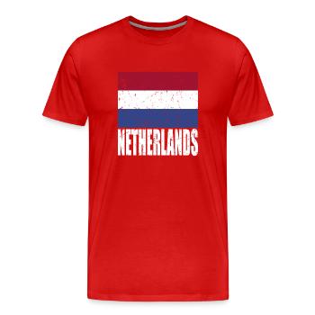 Drapeau des Pays-Bas - T-shirt bio Premium Homme - rouge - Devant - Damien (186cm)