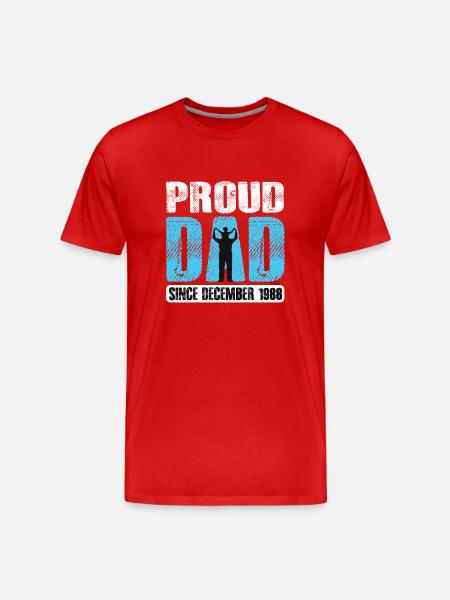 Proud Dad Since December 1988 - Men's Premium Organic T-Shirt - red