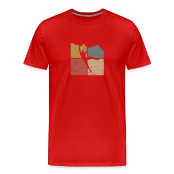 Climbing Bouldering Hobby Fitness Sport - Men's Premium Organic T-Shirt - red - Front - Damien (186cm)