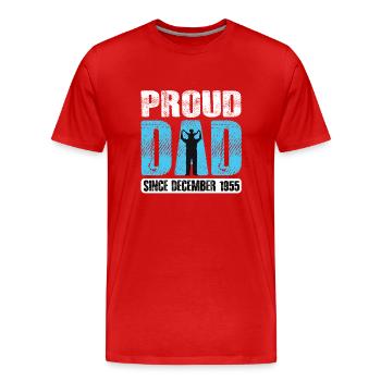 Proud Dad Since December 1955 - Men's Premium Organic T-Shirt - red - Front - Damien (186cm)
