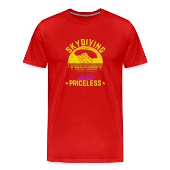 Skydiving Priceless Funny Parachute - Men's Premium Organic T-Shirt - red - Front - Damien (186cm)