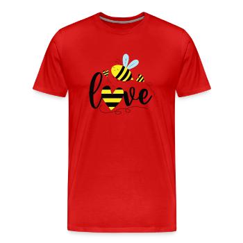 Bee - Men's Premium Organic T-Shirt - red - Front - Damien (186cm)