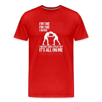Lutte Lutte Lutteur Lutteur Cadeau de lutteur - T-shirt bio Premium Homme - rouge - Devant - Damien (186cm)
